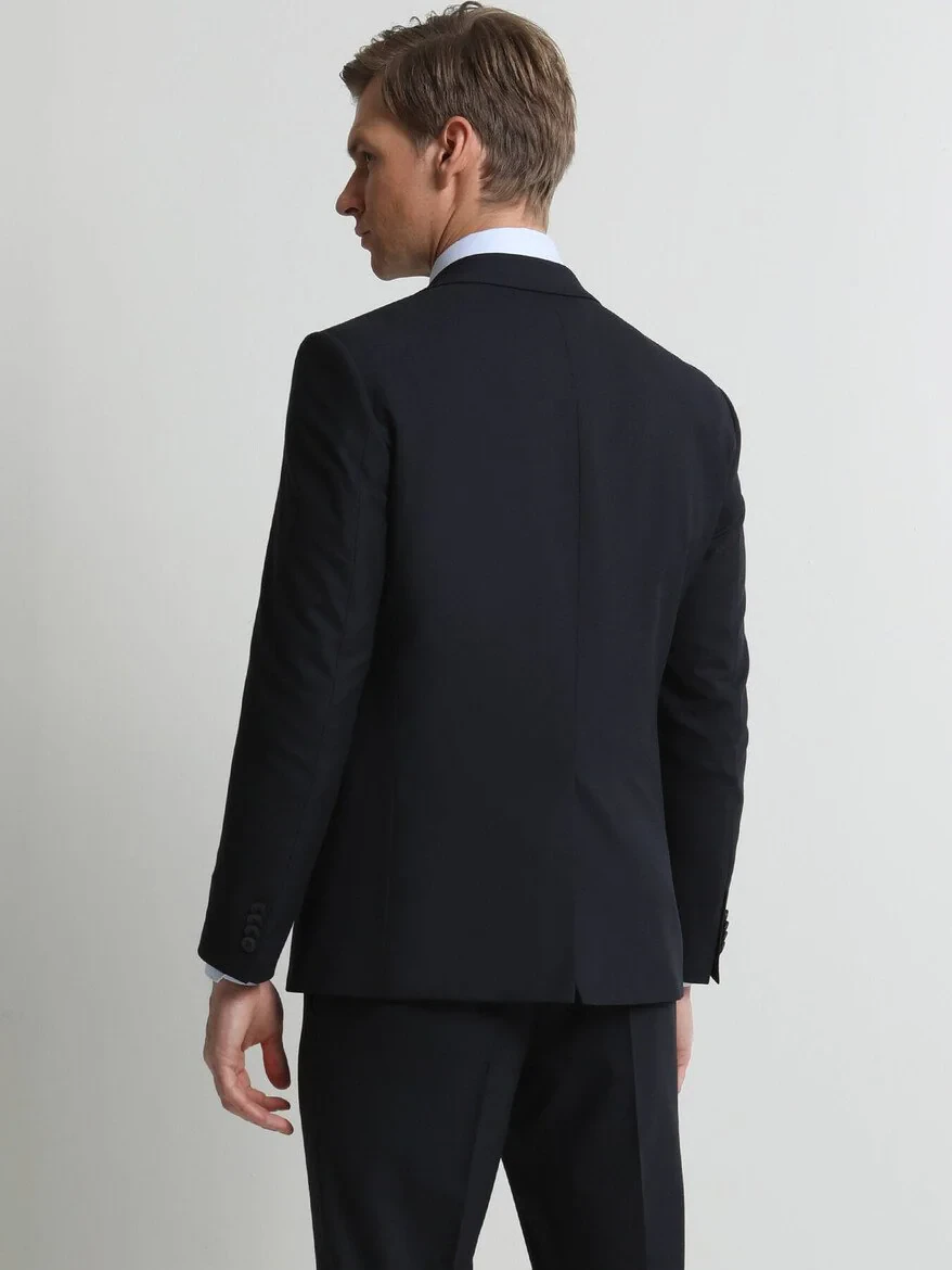 Lacivert Mikro Modern Fit Takım Elbise - 4