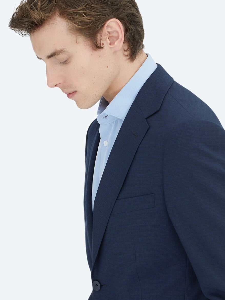 Lacivert Mikro Modern Fit Takım Elbise - 3