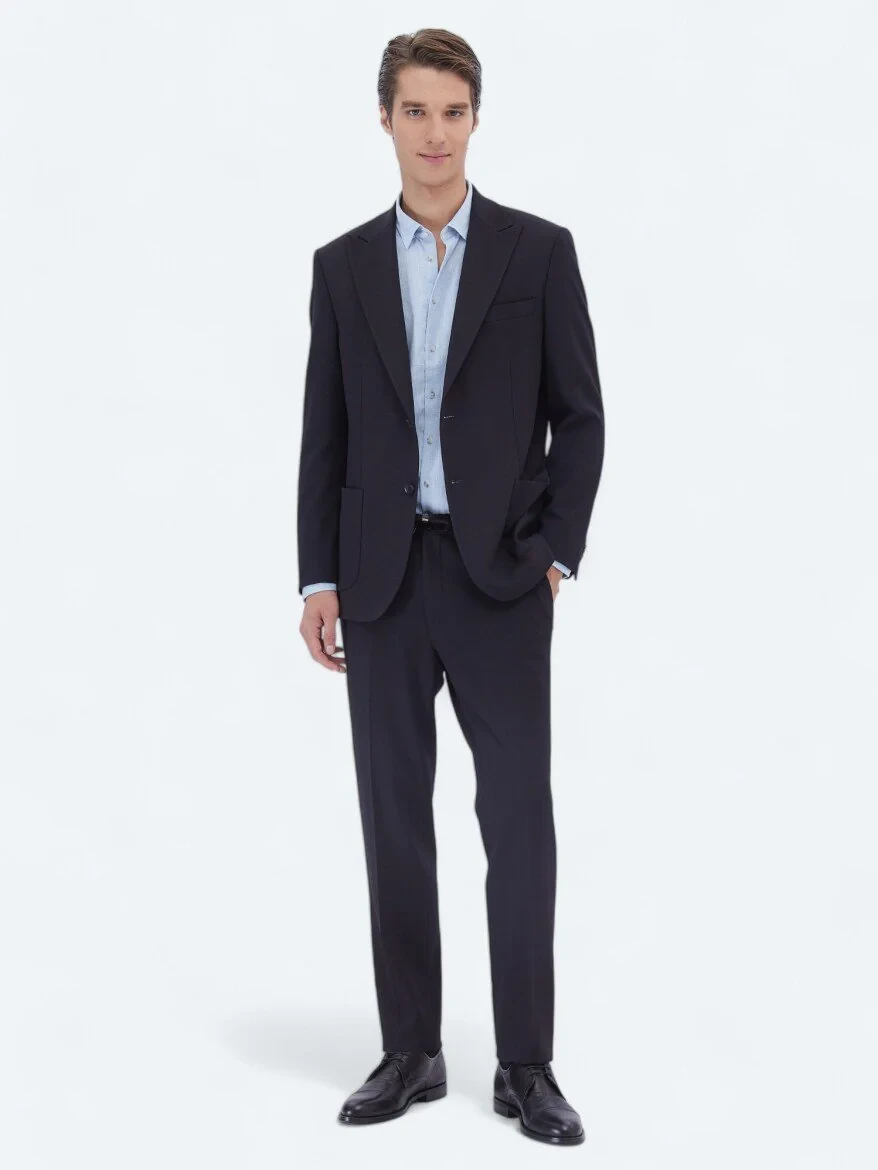 Lacivert Mikro Modern Fit Takım Elbise - 2