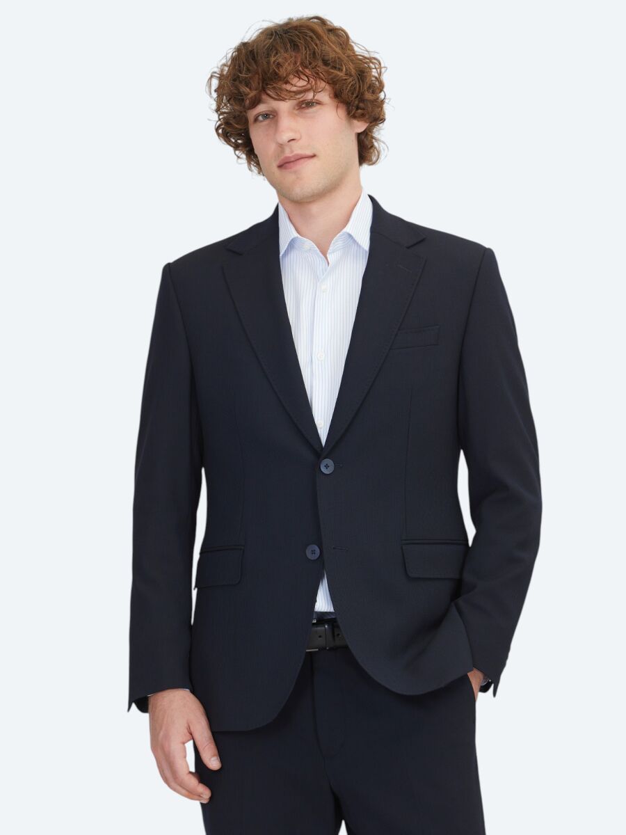 Lacivert Mikro Modern Fit Takım Elbise - 1