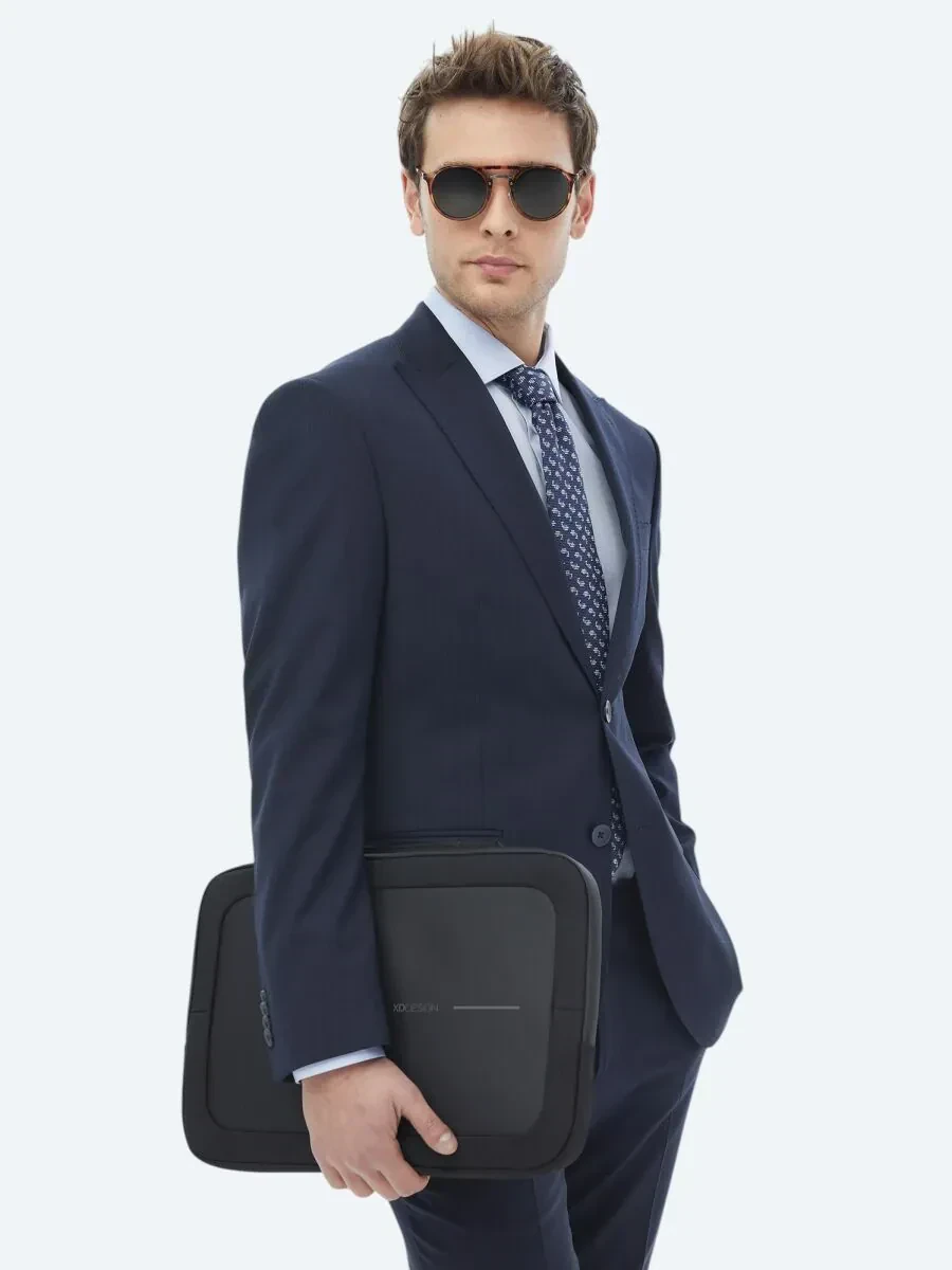 Lacivert Mikro Modern Fit Yün Karışımlı Takım Elbise - 4