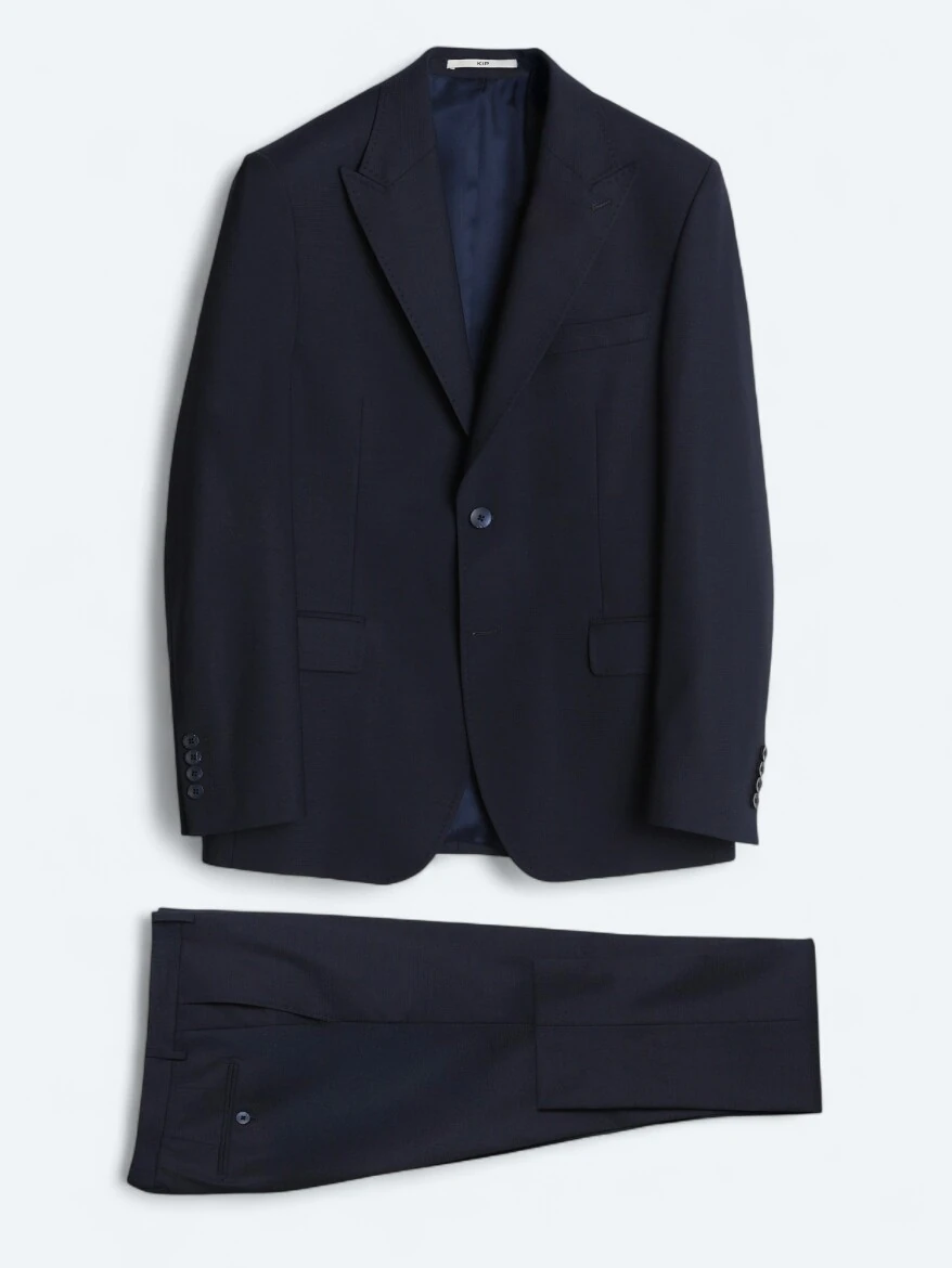 Lacivert Mikro Modern Fit Yün Karışımlı Takım Elbise - 5