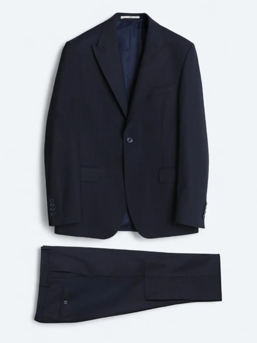 Lacivert Mikro Modern Fit Yün Karışımlı Takım Elbise - 5