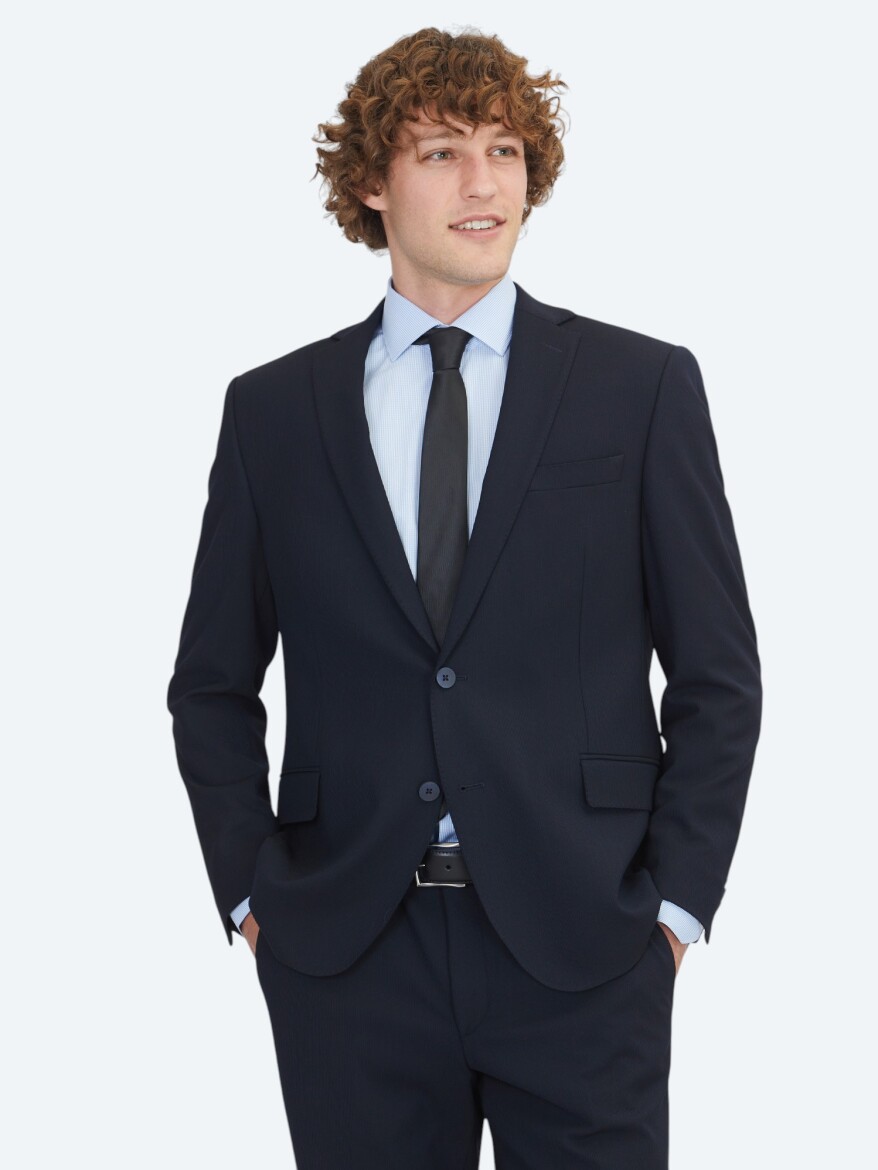 Lacivert Mikro Regular Fit Takım Elbise - KİP