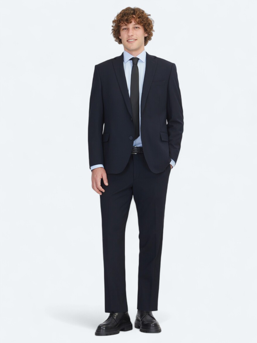 Lacivert Mikro Regular Fit Takım Elbise - KİP