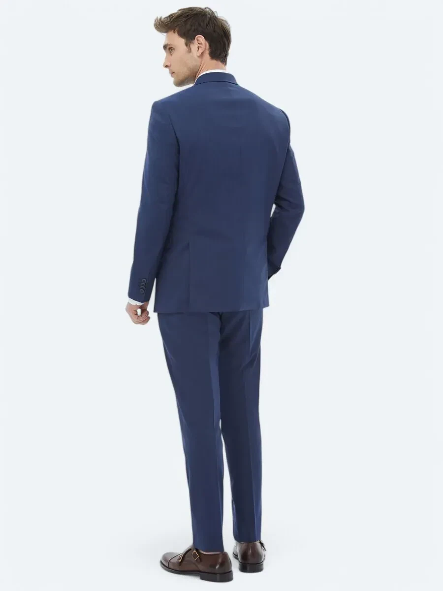 Lacivert Mikro Slim Fit Takım Elbise - 8