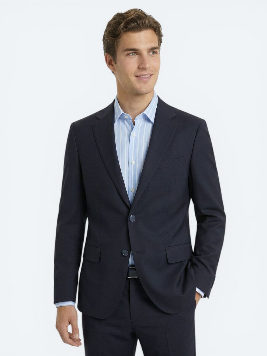 Lacivert Modern Fit %100 Yün Takım Elbise - 2