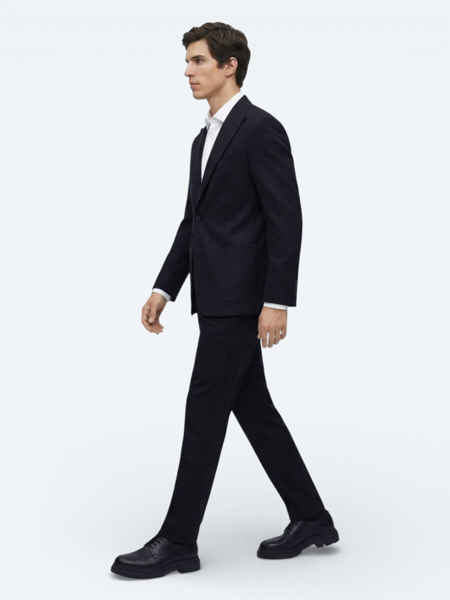 Lacivert Modern Fit Pamuk Karışımlı Ceket - 2