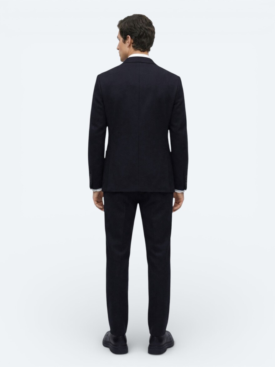 Lacivert Modern Fit Pamuk Karışımlı Ceket - 4