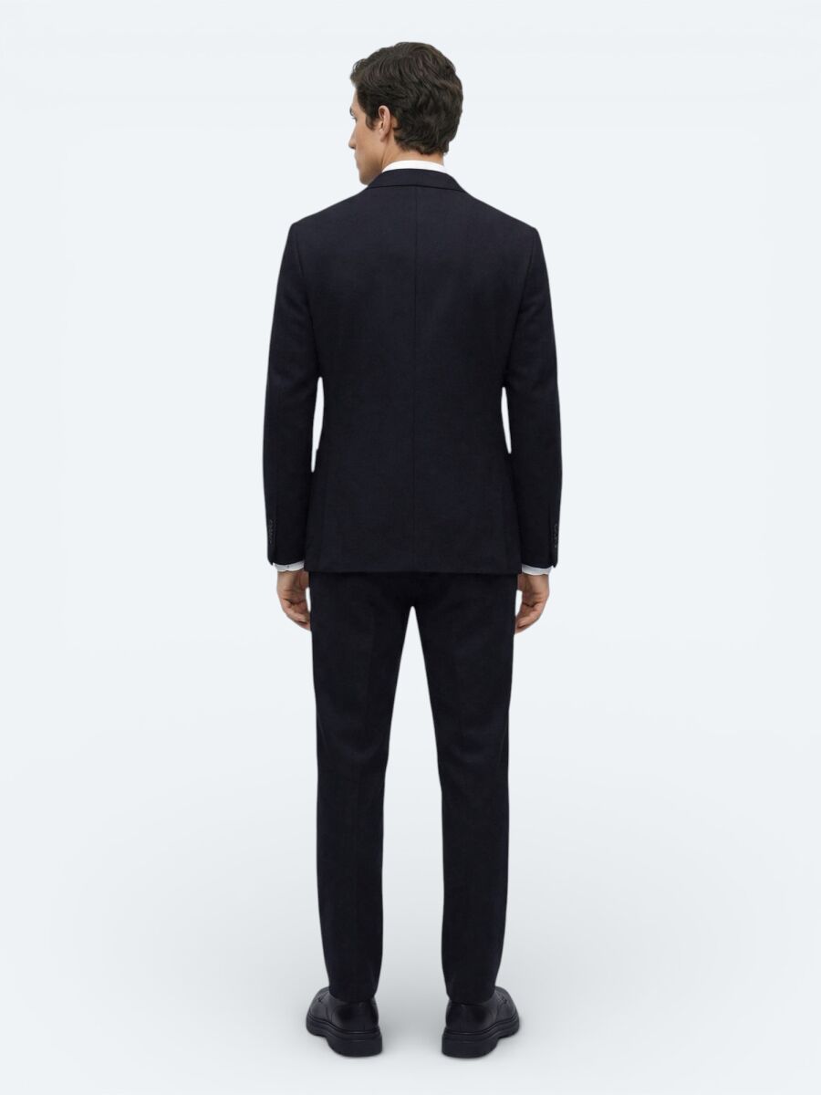 Lacivert Modern Fit Pamuk Karışımlı Ceket - 4