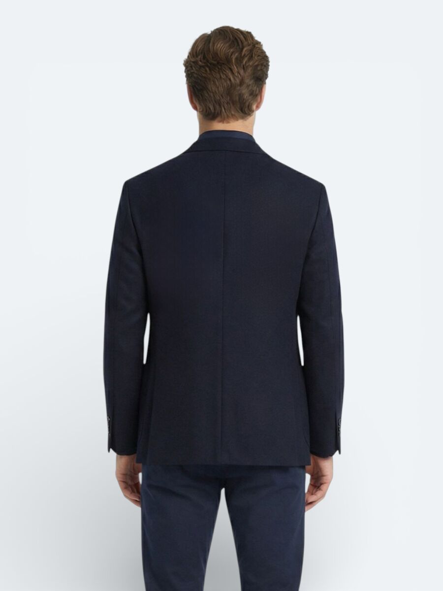 Lacivert Modern Fit Pamuk Karışımlı Ceket - 4