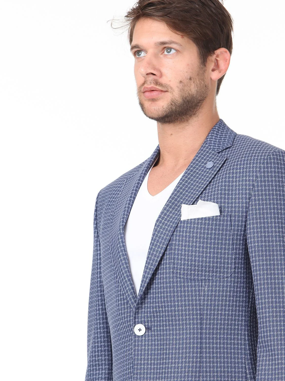 Lacivert Modern Fit Yün Karışımlı Ceket - 2