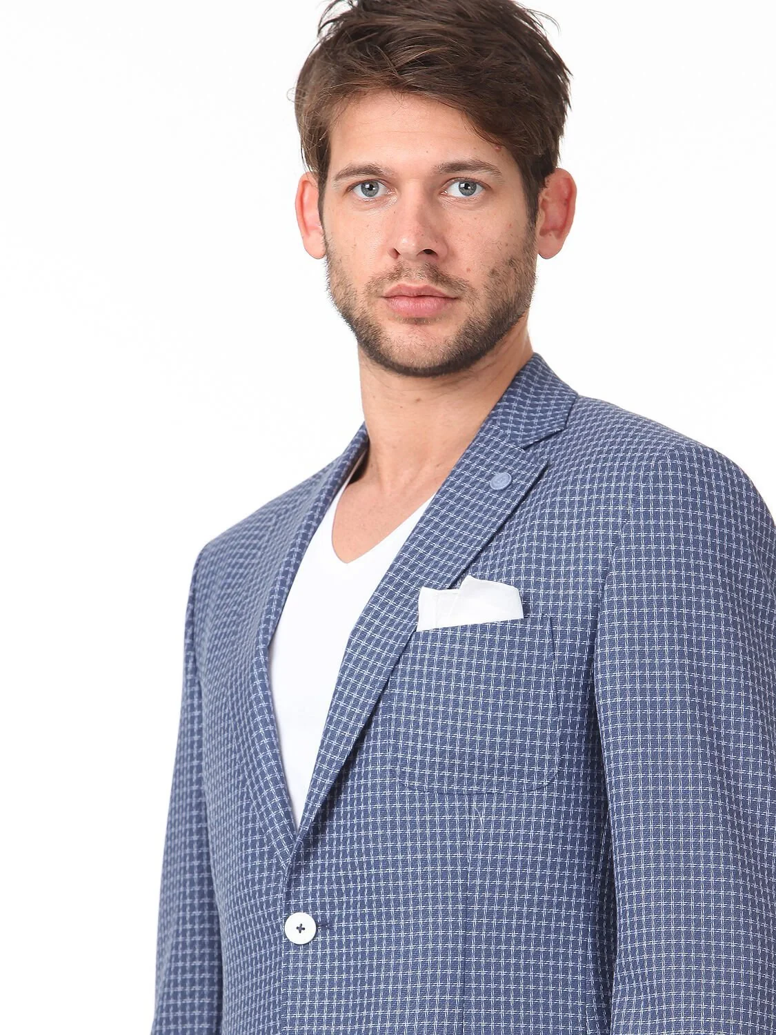 Lacivert Modern Fit Yün Karışımlı Ceket - 3