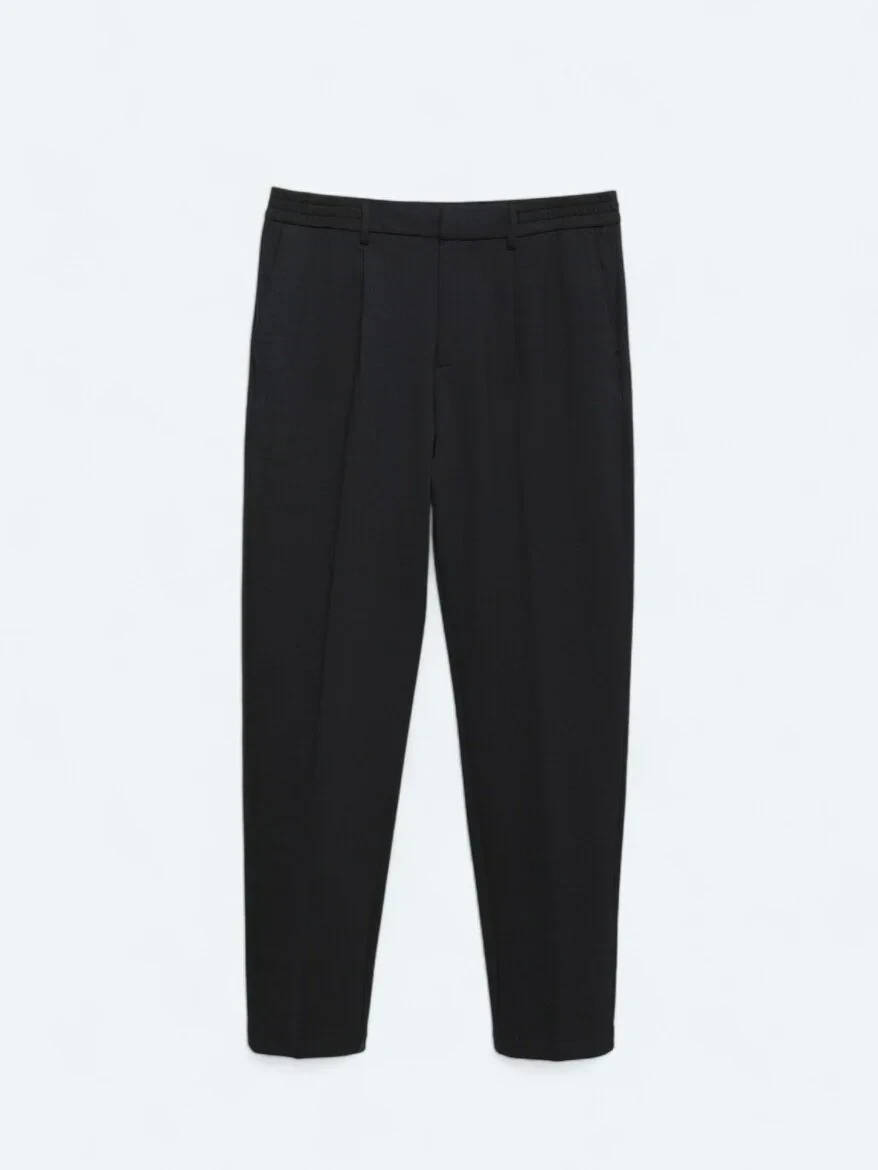 Lacivert Örme Carrot Fit Casual Pantolon - 5