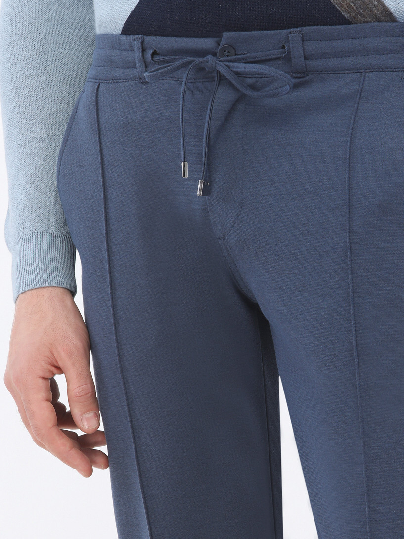 Lacivert Örme Jogging Fit Casual Pantolon - 3