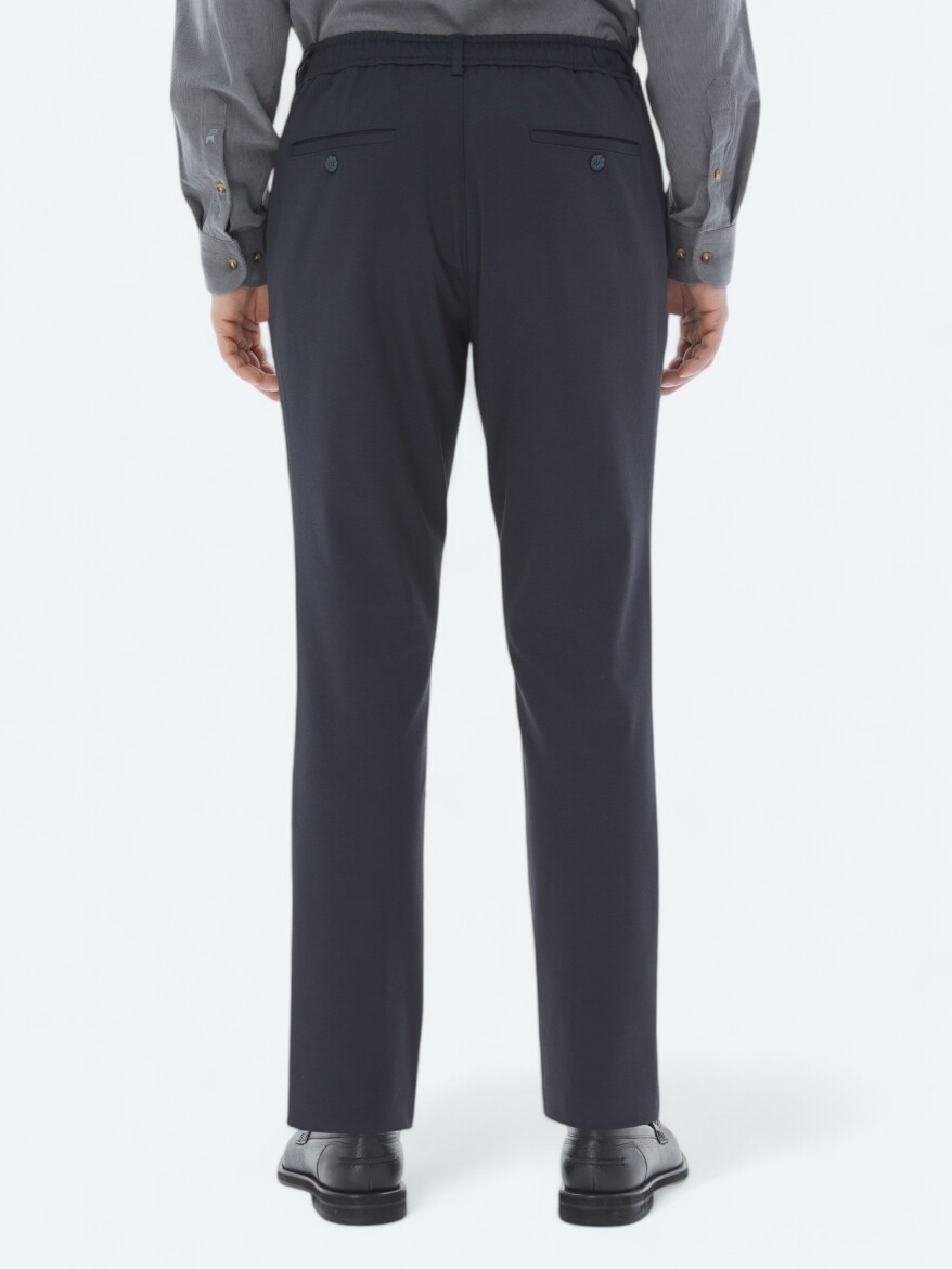 Lacivert Örme Jogging Fit Casual Pantolon - 5