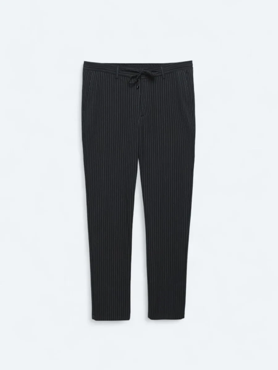 Lacivert Örme Jogging Fit Casual Pantolon - 5