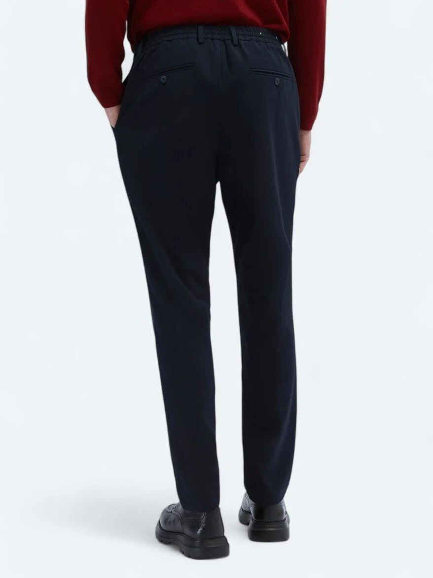 Lacivert Örme Jogging Fit Casual Pantolon 