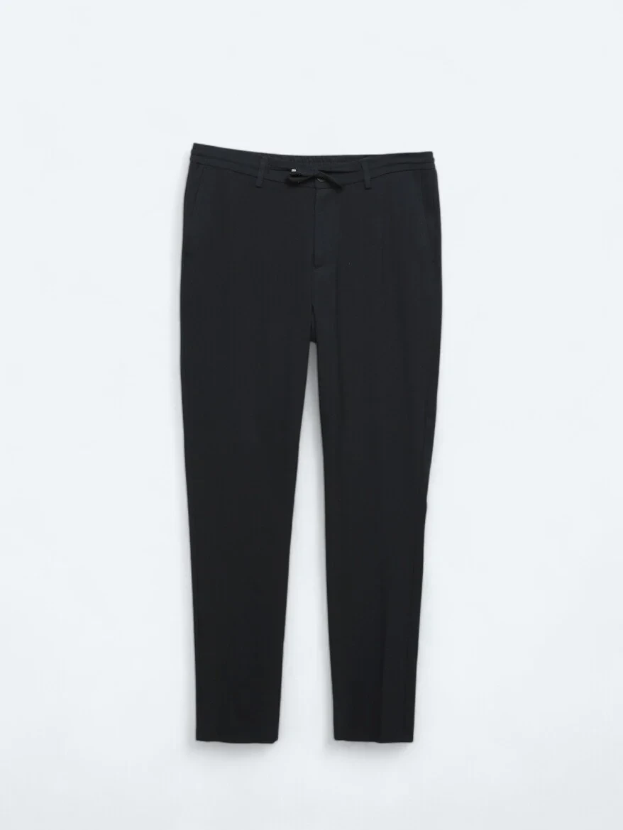 Lacivert Örme Jogging Fit Casual Pantolon - 5