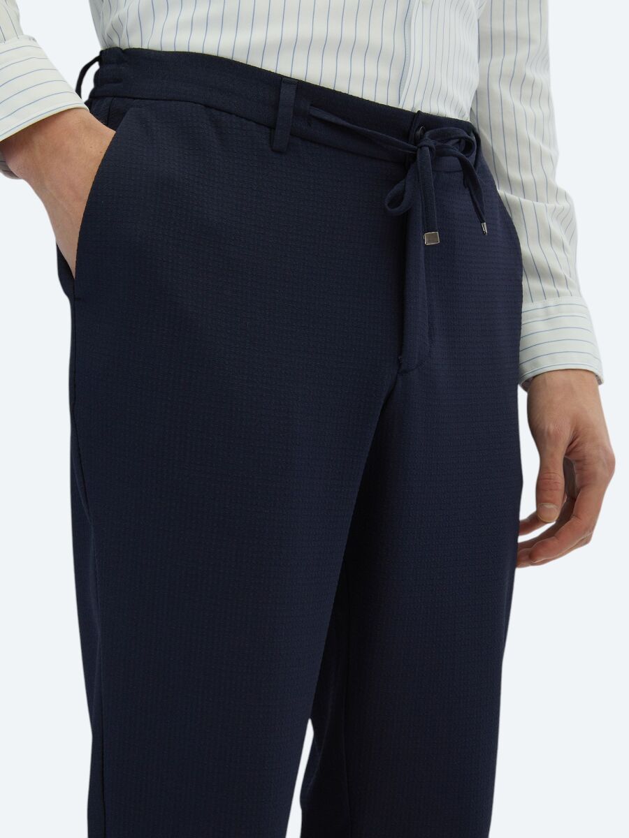 Lacivert Örme Jogging Fit Casual Pantolon - 3