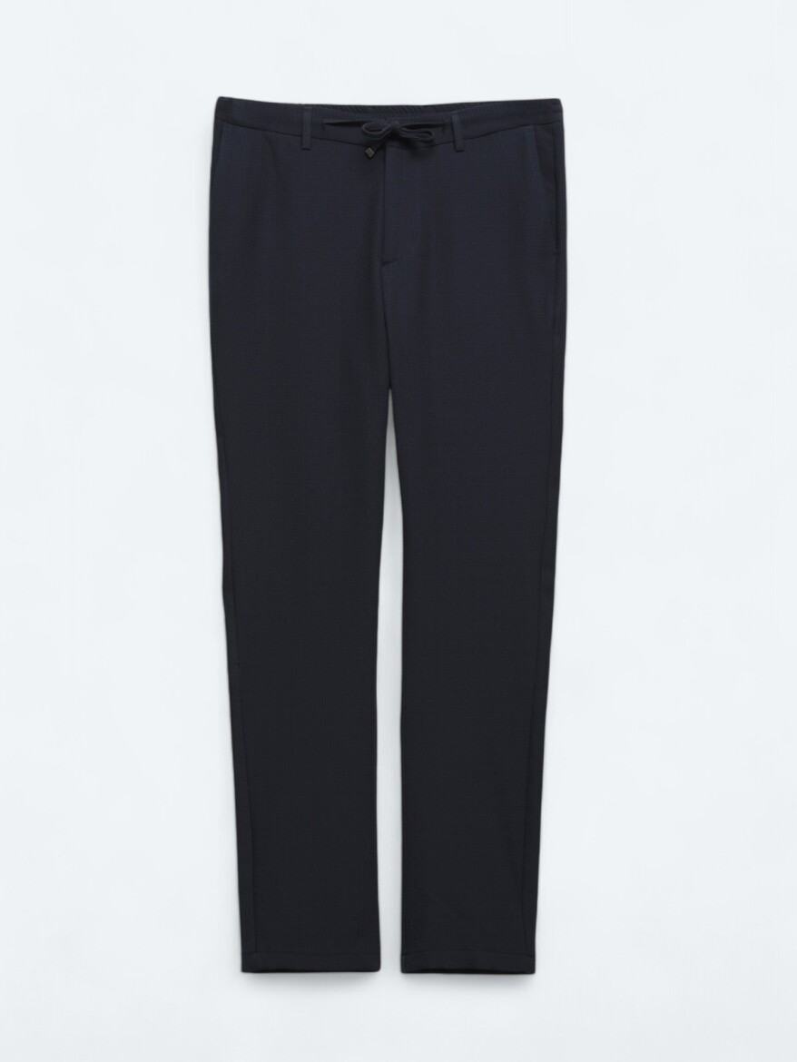 Lacivert Örme Jogging Fit Casual Pantolon - 5