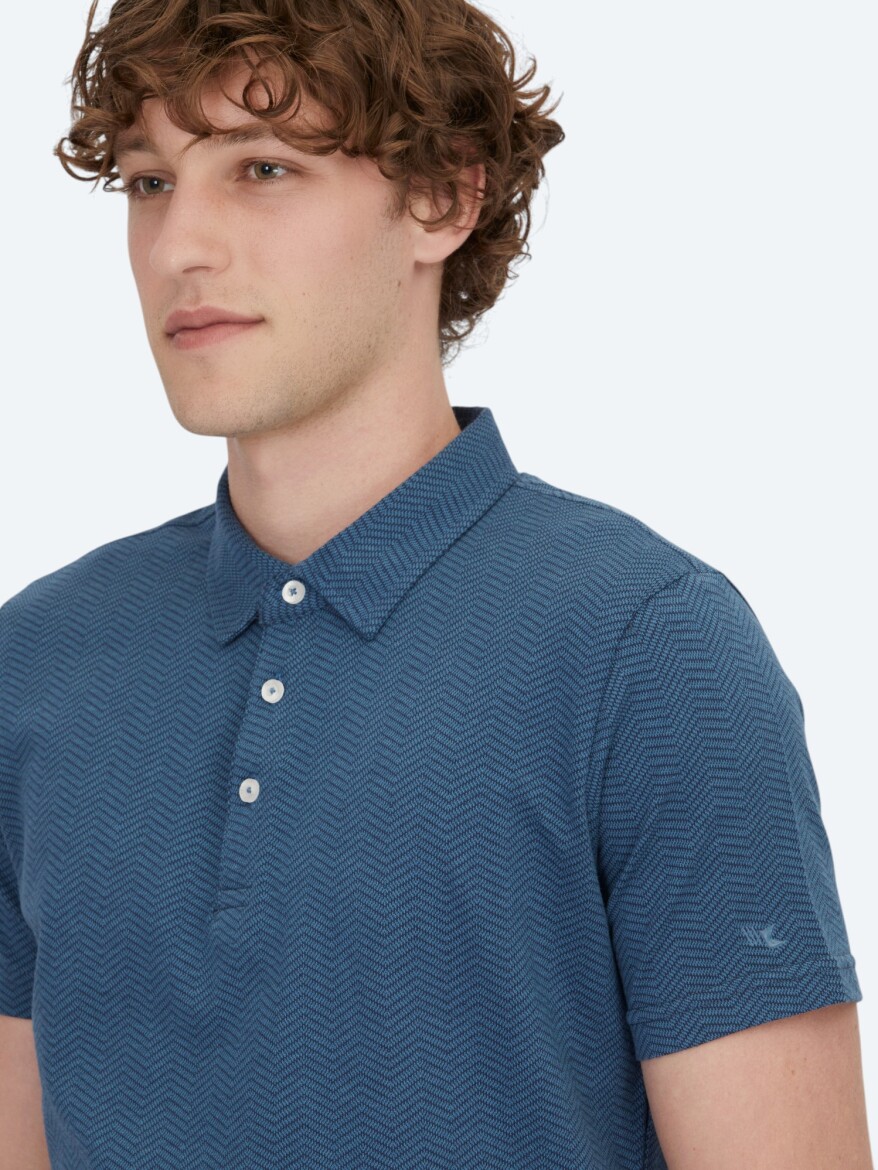 Lacivert Polo Yaka %100 Pamuk T-Shirt - 3