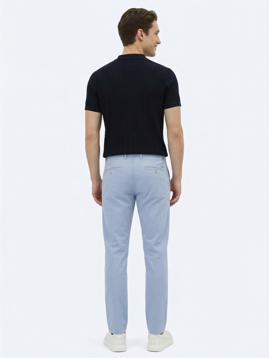 Lacivert Polo Yaka Desenli Triko - 5