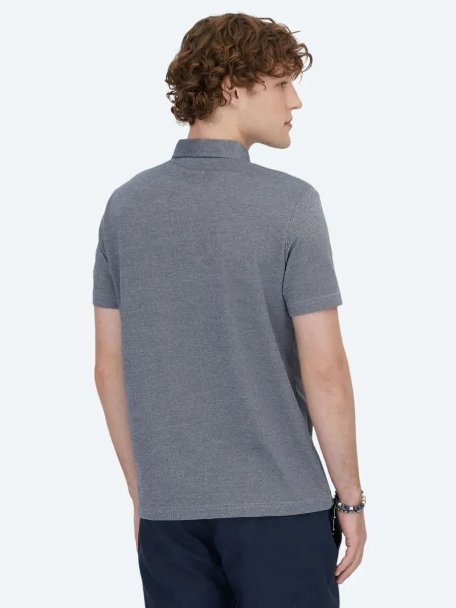 Lacivert Polo Yaka Pamuk Karışımlı T-Shirt - 5