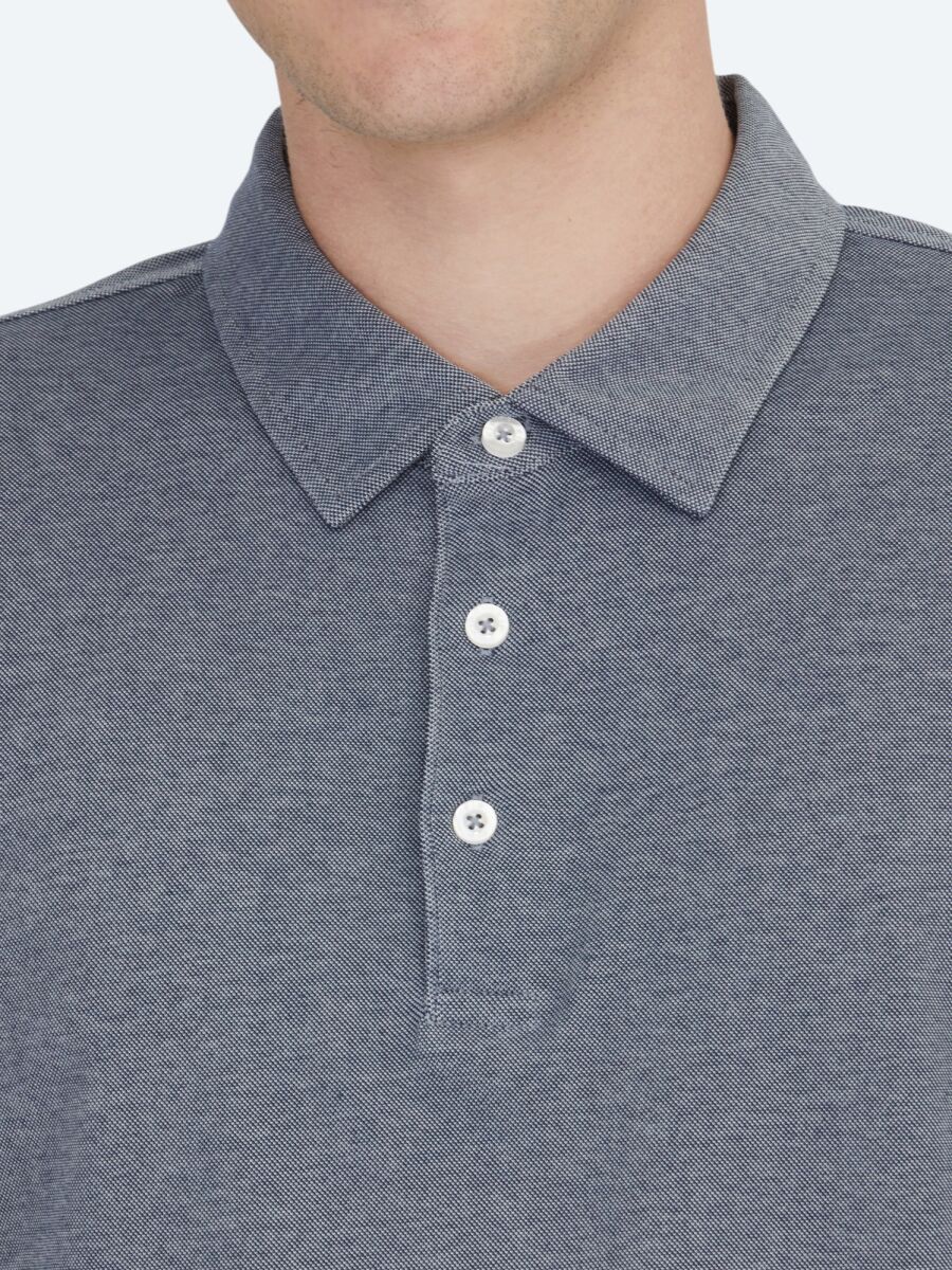 Lacivert Polo Yaka Pamuk Karışımlı T-Shirt - 4