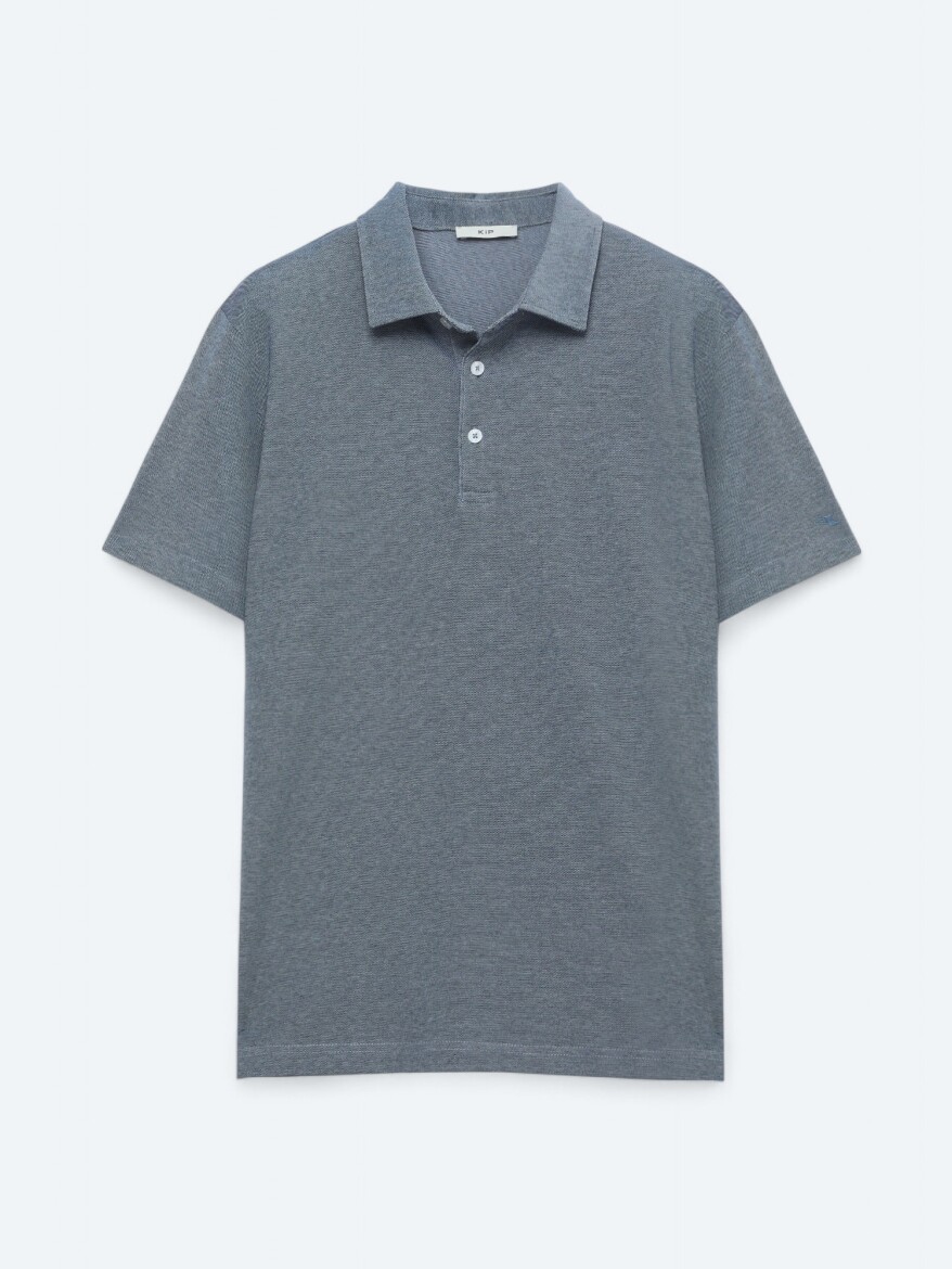 Lacivert Polo Yaka Pamuk Karışımlı T-Shirt - 6