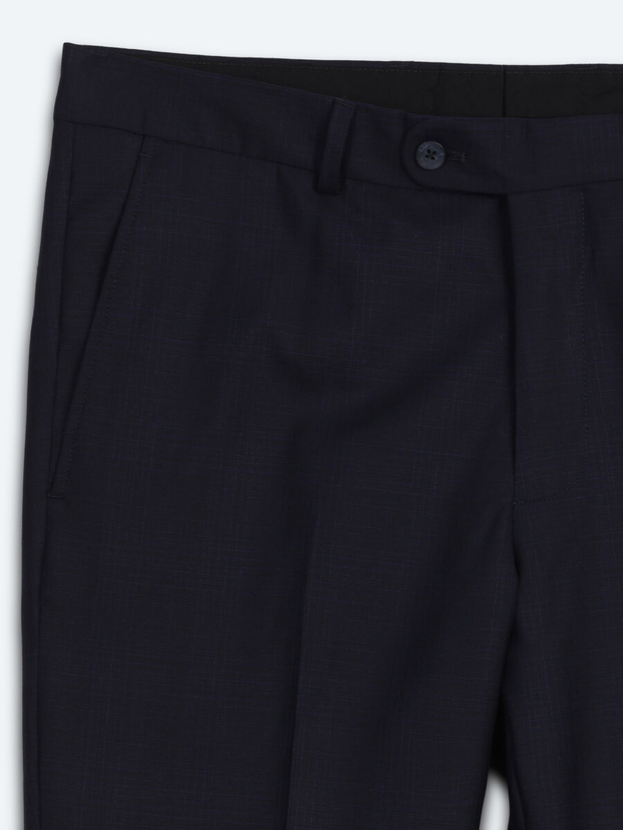 Lacivert Potikare Modern Fit %100 Yün Takım Elbise - 11