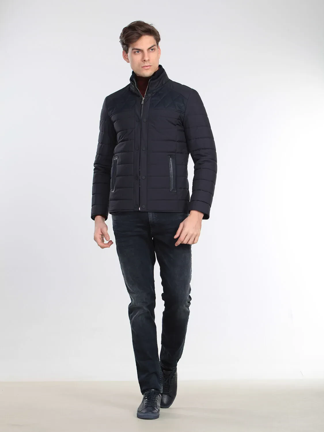 Lacivert Regular Fit Casual Dokuma Mont - 2