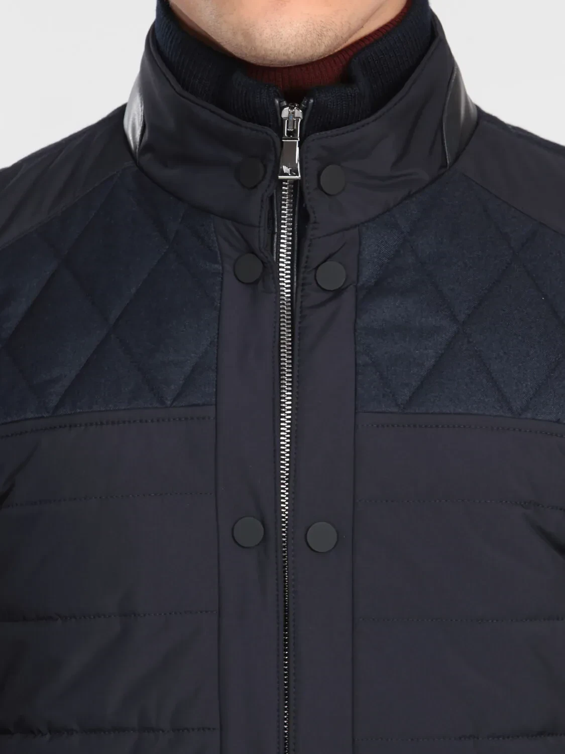 Lacivert Regular Fit Casual Dokuma Mont - 4