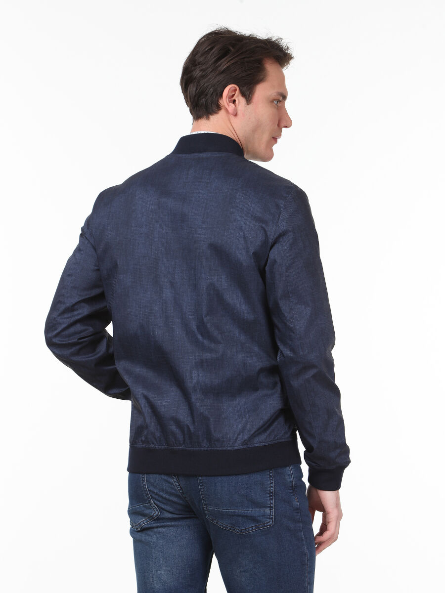Lacivert Regular Fit Casual Dokuma Mont - 3