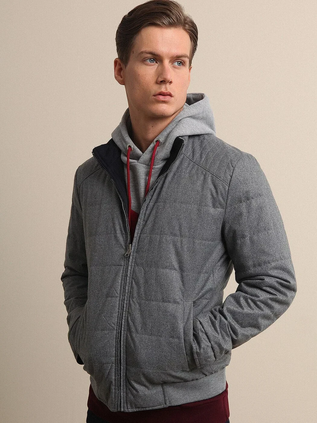 Lacivert Regular Fit Casual Dokuma Mont - 1