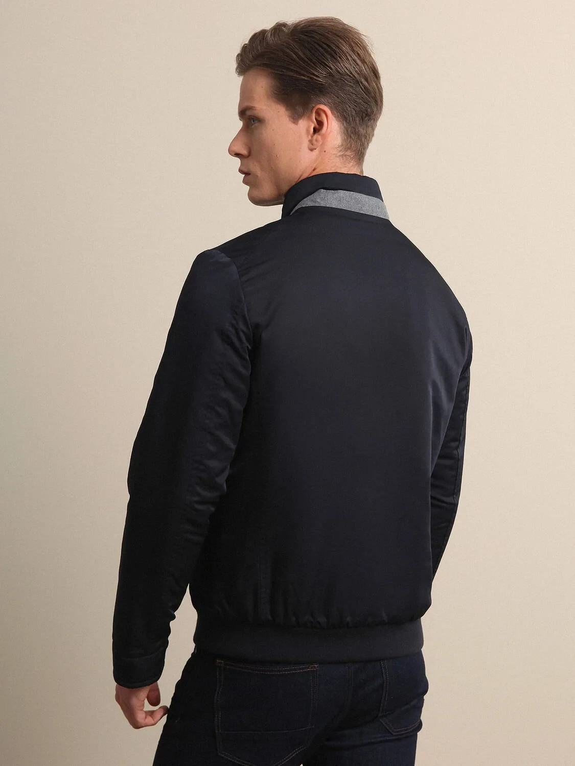 Lacivert Regular Fit Casual Dokuma Mont - 4