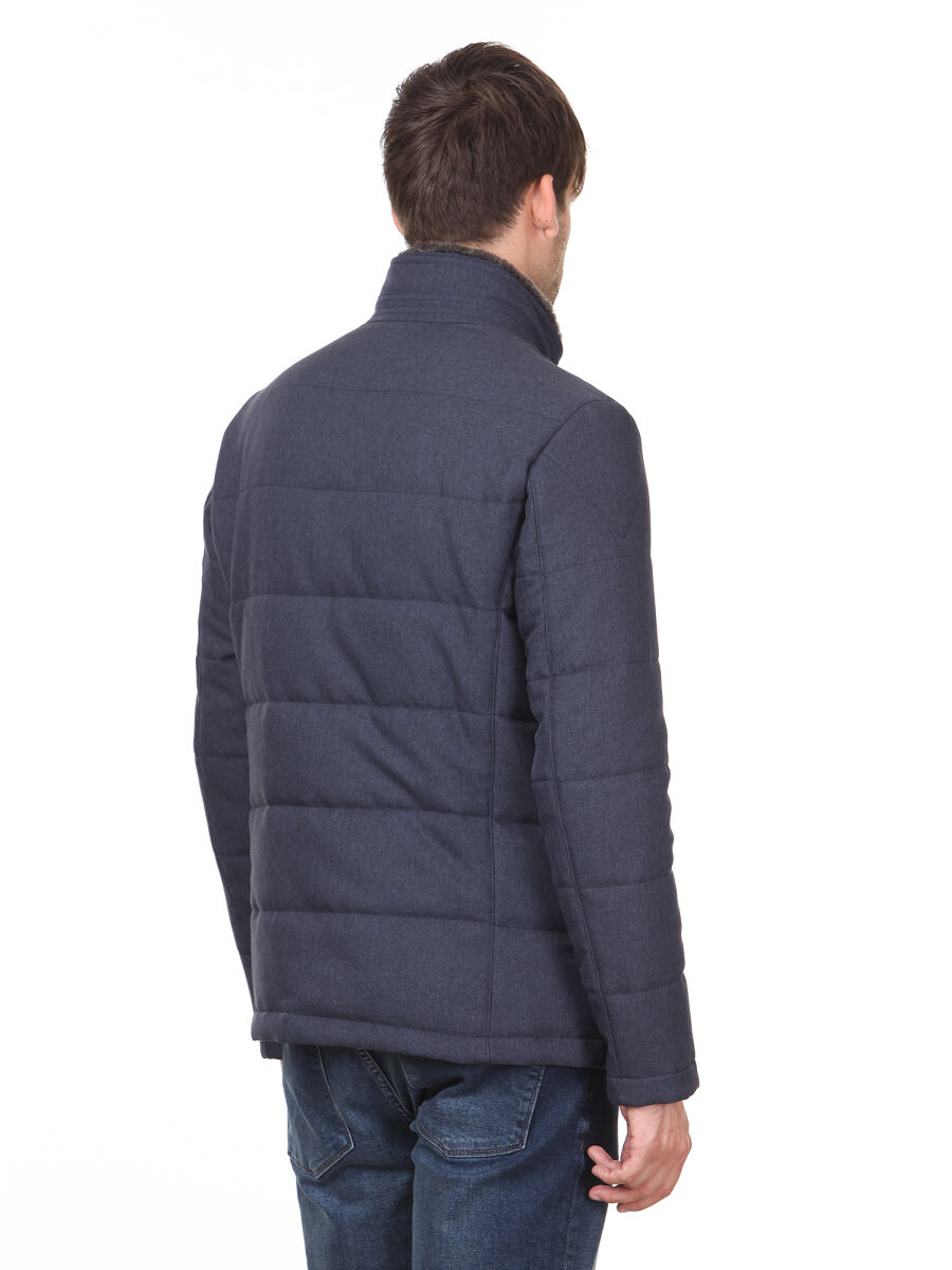 Lacivert Regular Fit Casual Dokuma Mont - 5