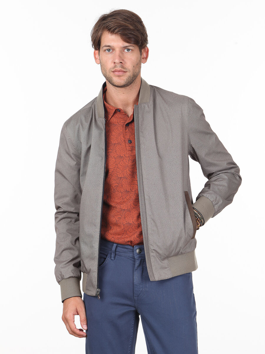 Lacivert Regular Fit Casual Dokuma Mont - 2