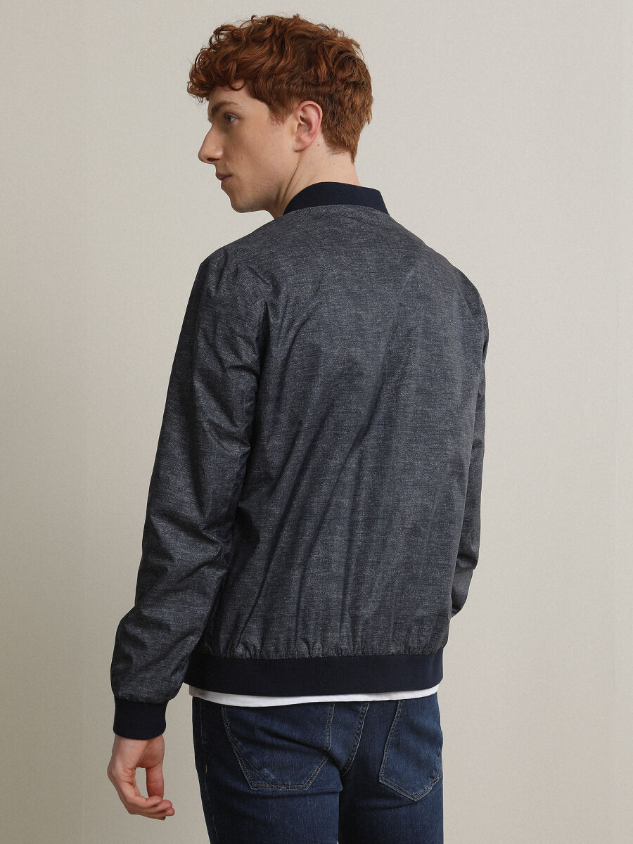 Lacivert Regular Fit Casual Dokuma Mont - 4