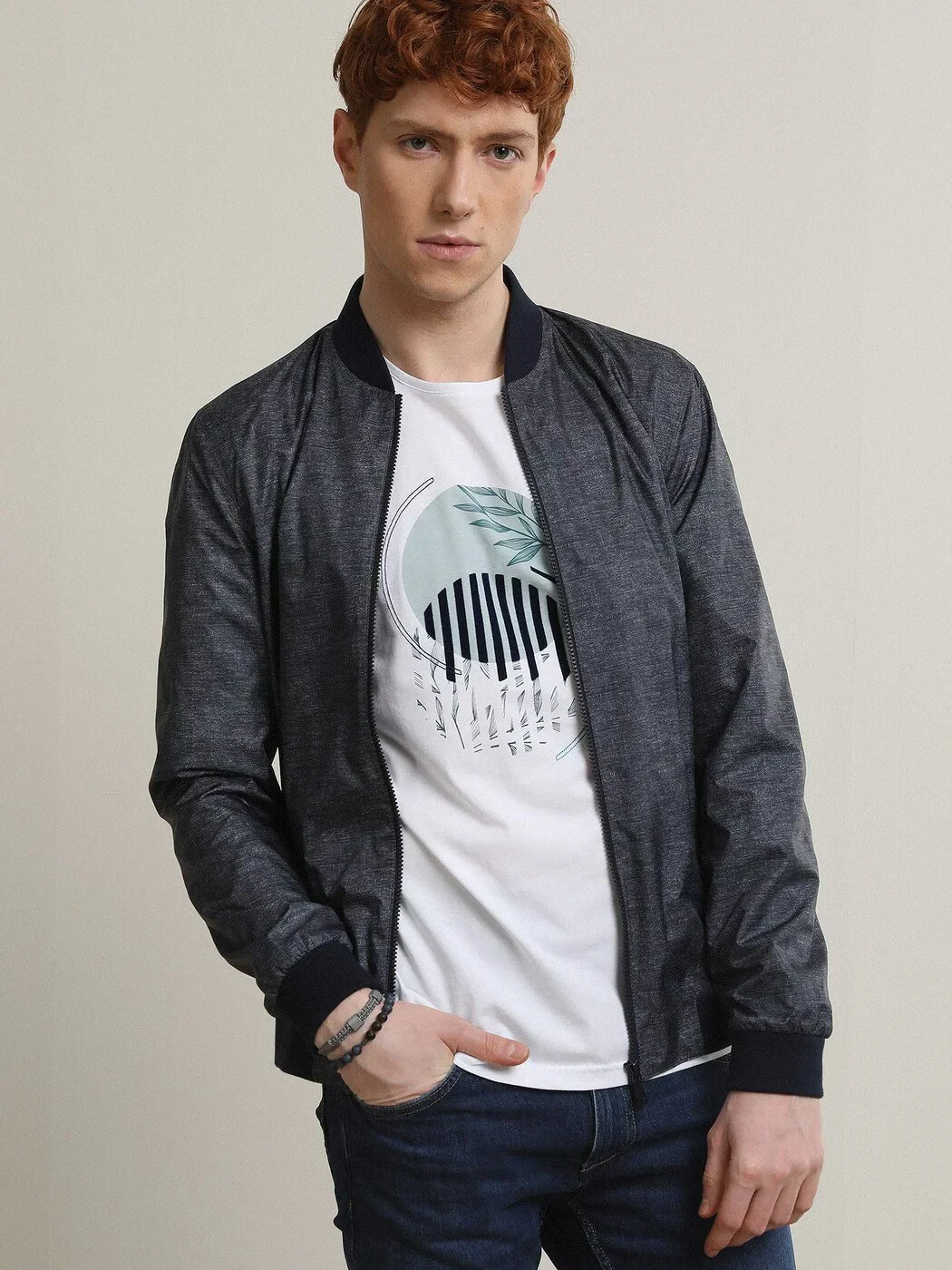 Lacivert Regular Fit Casual Dokuma Mont - 4