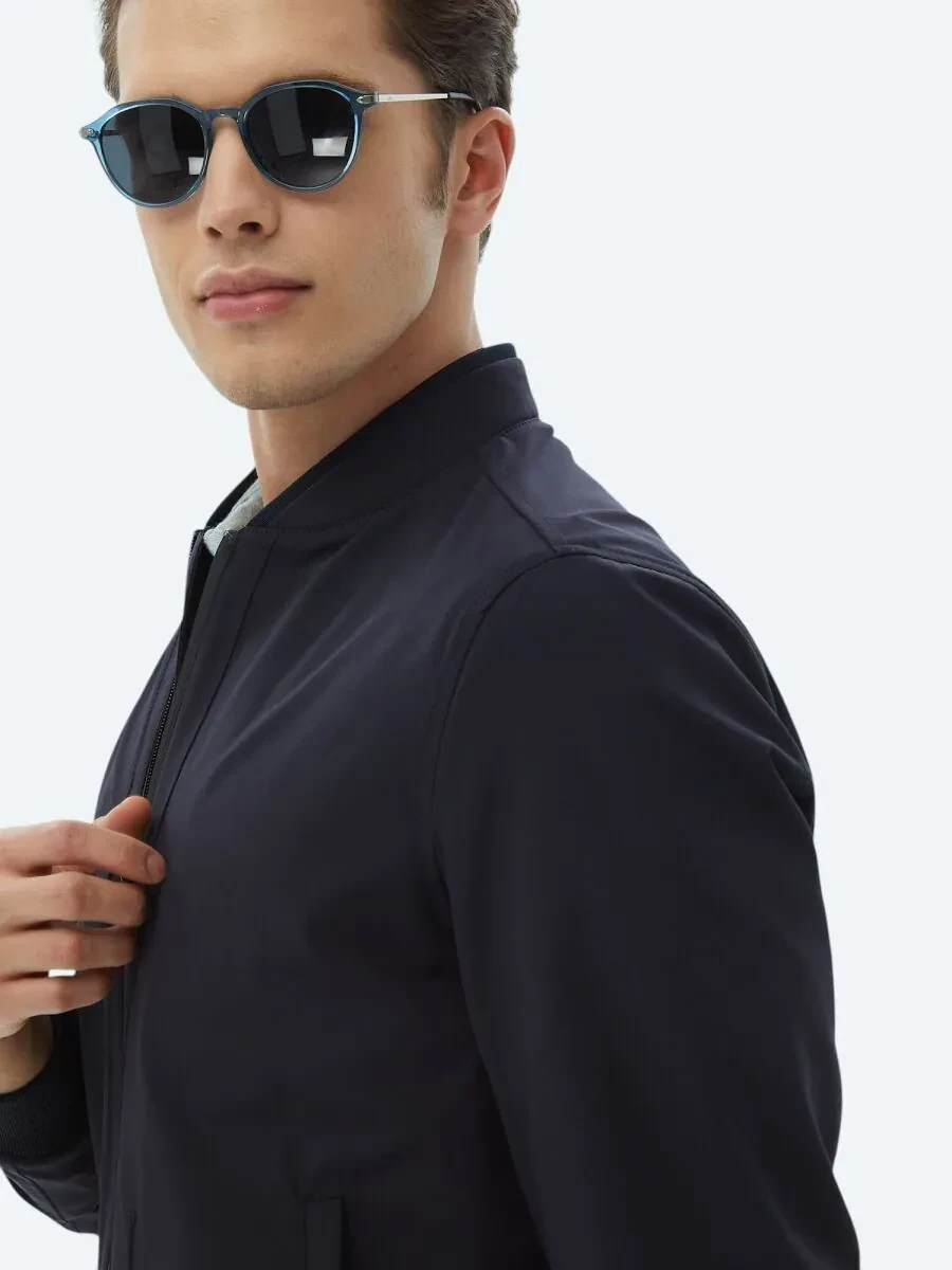Lacivert Regular Fit Casual Dokuma Mont - 5