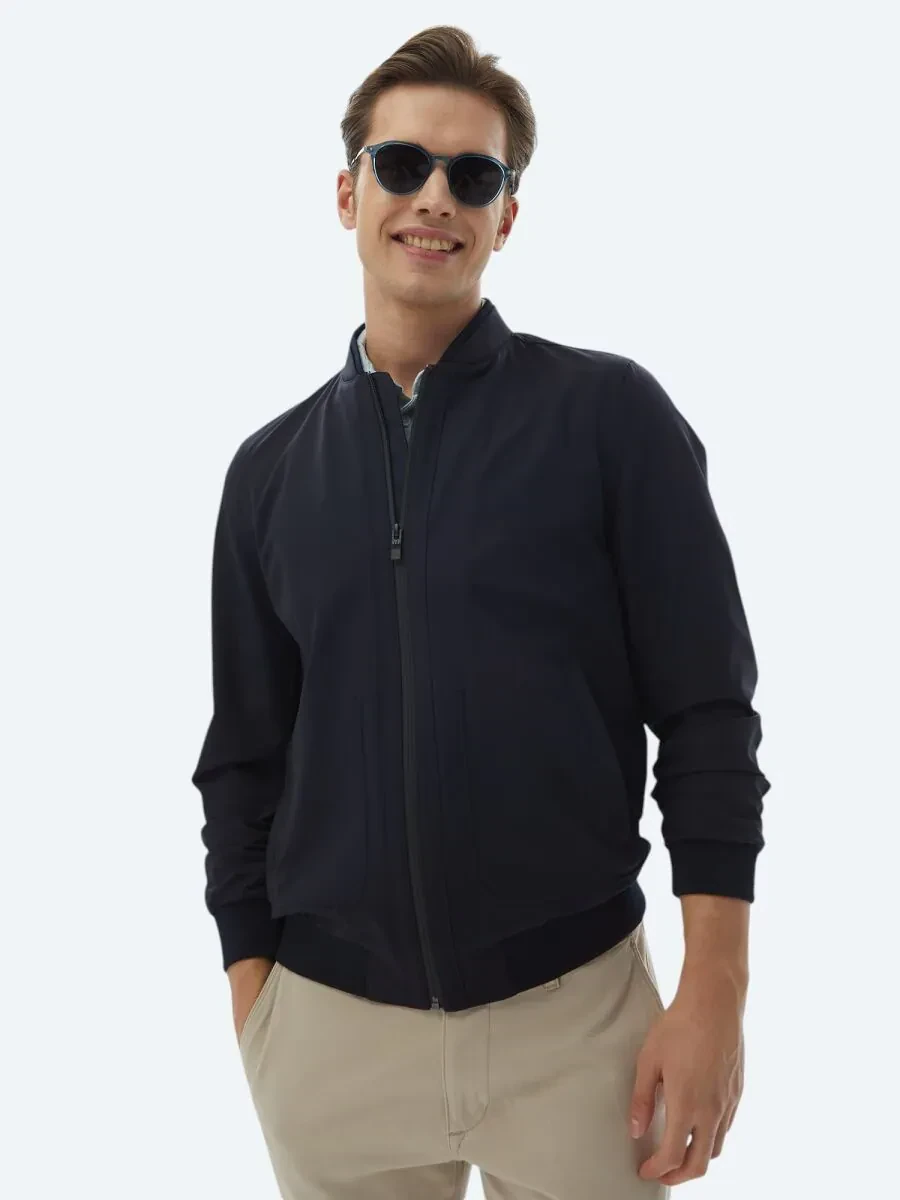 Lacivert Regular Fit Casual Dokuma Mont - 6