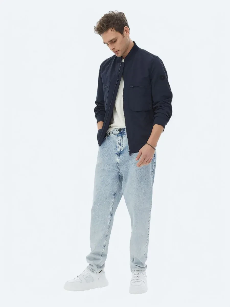 Lacivert Regular Fit Casual Dokuma Mont - 2