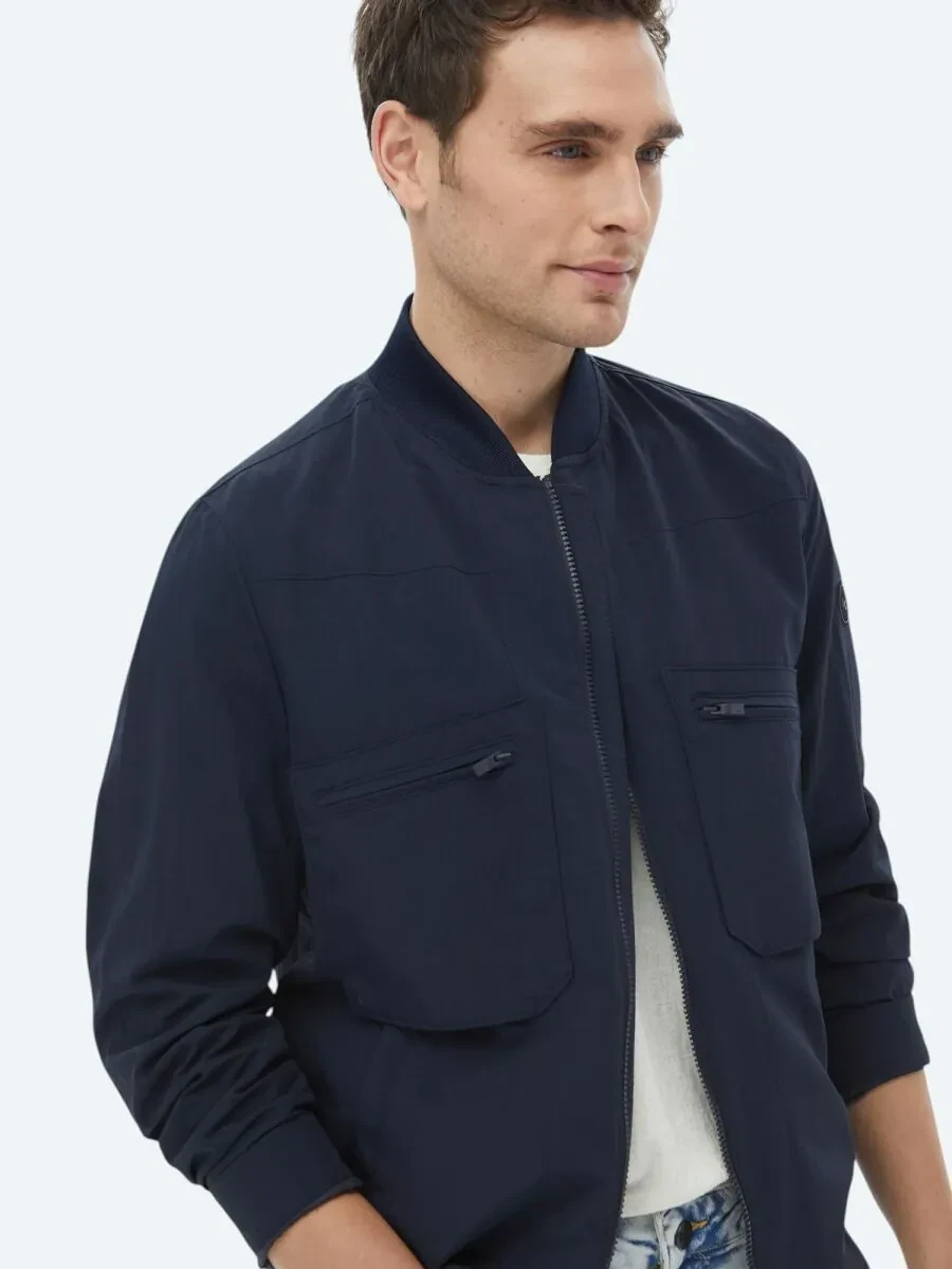 Lacivert Regular Fit Casual Dokuma Mont - 4