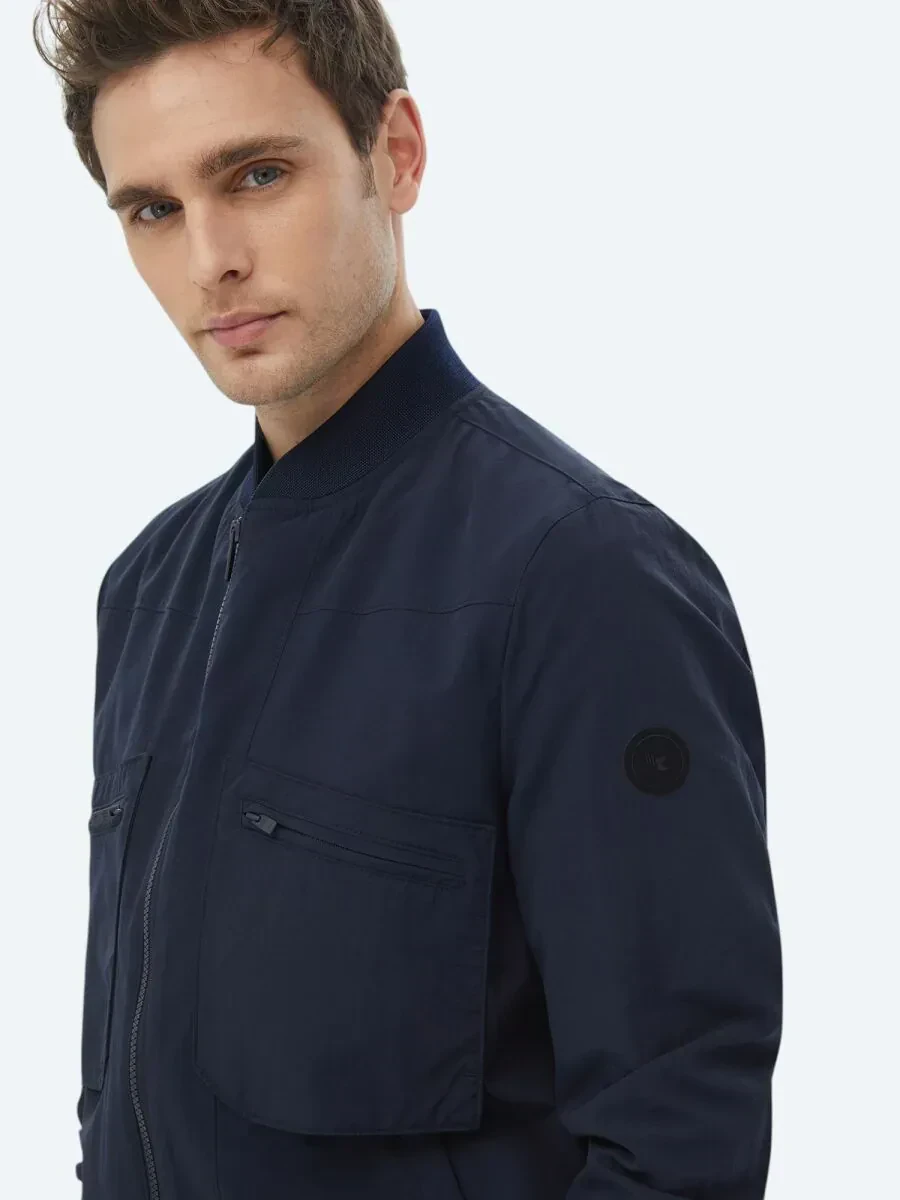 Lacivert Regular Fit Casual Dokuma Mont - 5