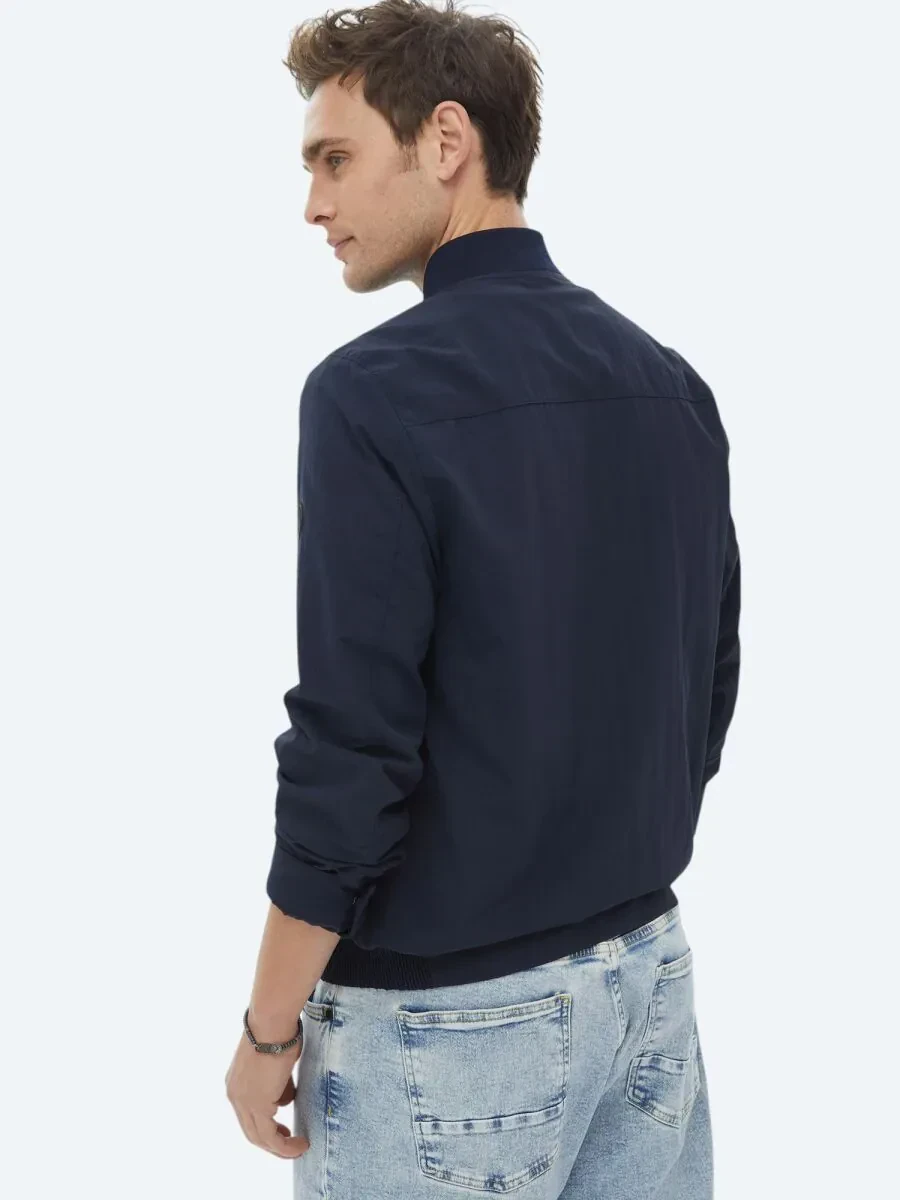 Lacivert Regular Fit Casual Dokuma Mont - 8