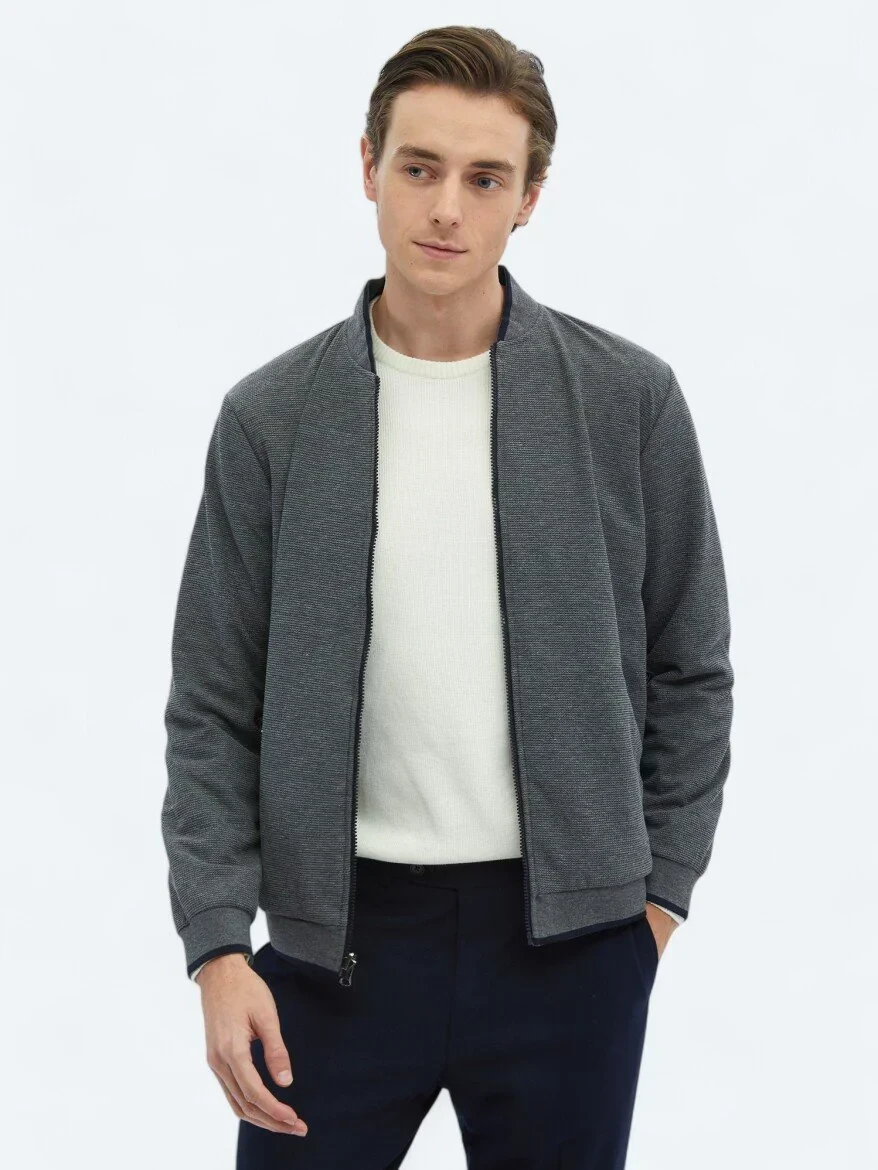 Lacivert Regular Fit Casual Dokuma Mont - 2