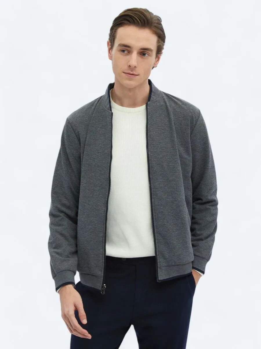 Lacivert Regular Fit Casual Dokuma Mont - 2