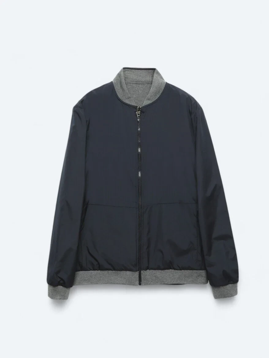 Lacivert Regular Fit Casual Dokuma Mont - 12