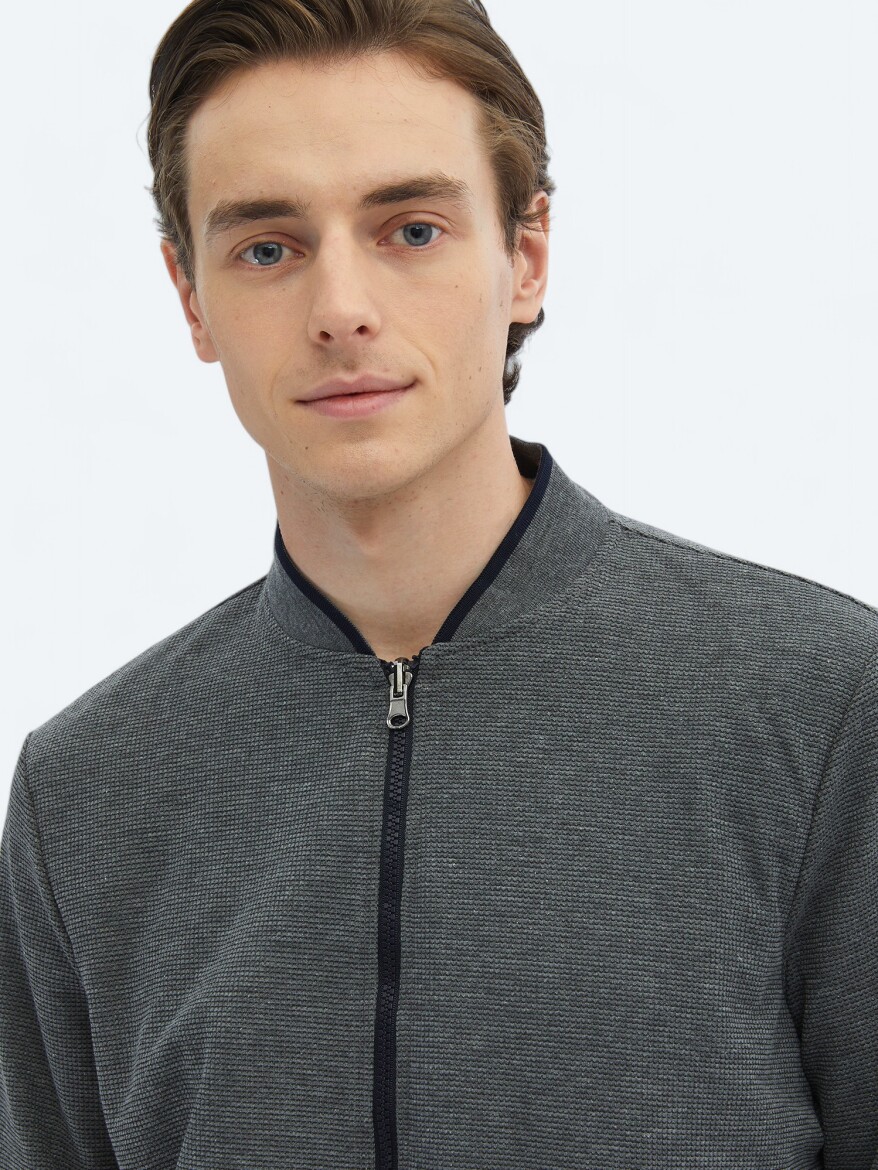 Lacivert Regular Fit Casual Dokuma Mont - 7